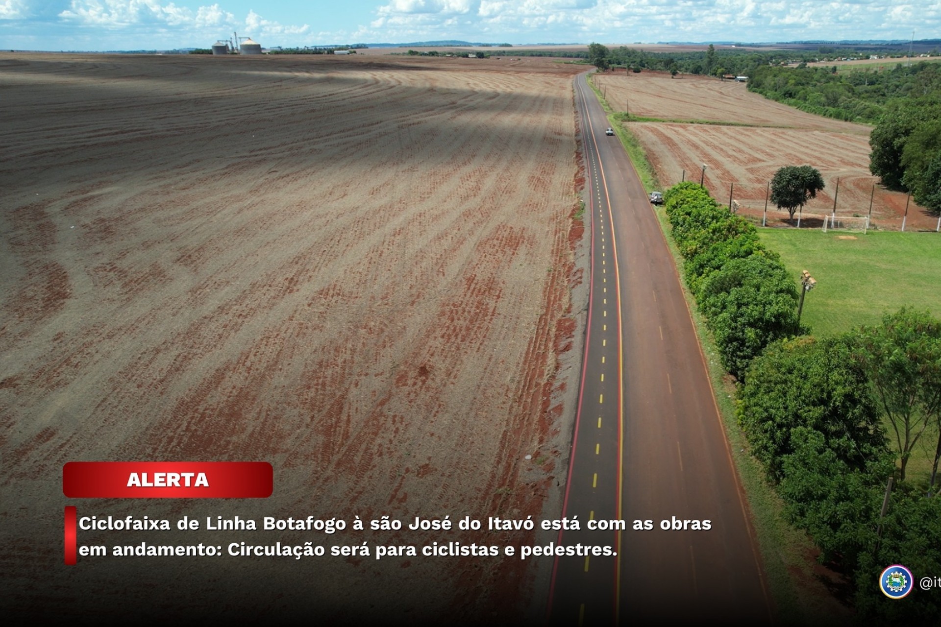 Itaipulândia: Ciclofaixa de Linha Botafogo à São José do Itavó está com as obras em andamento