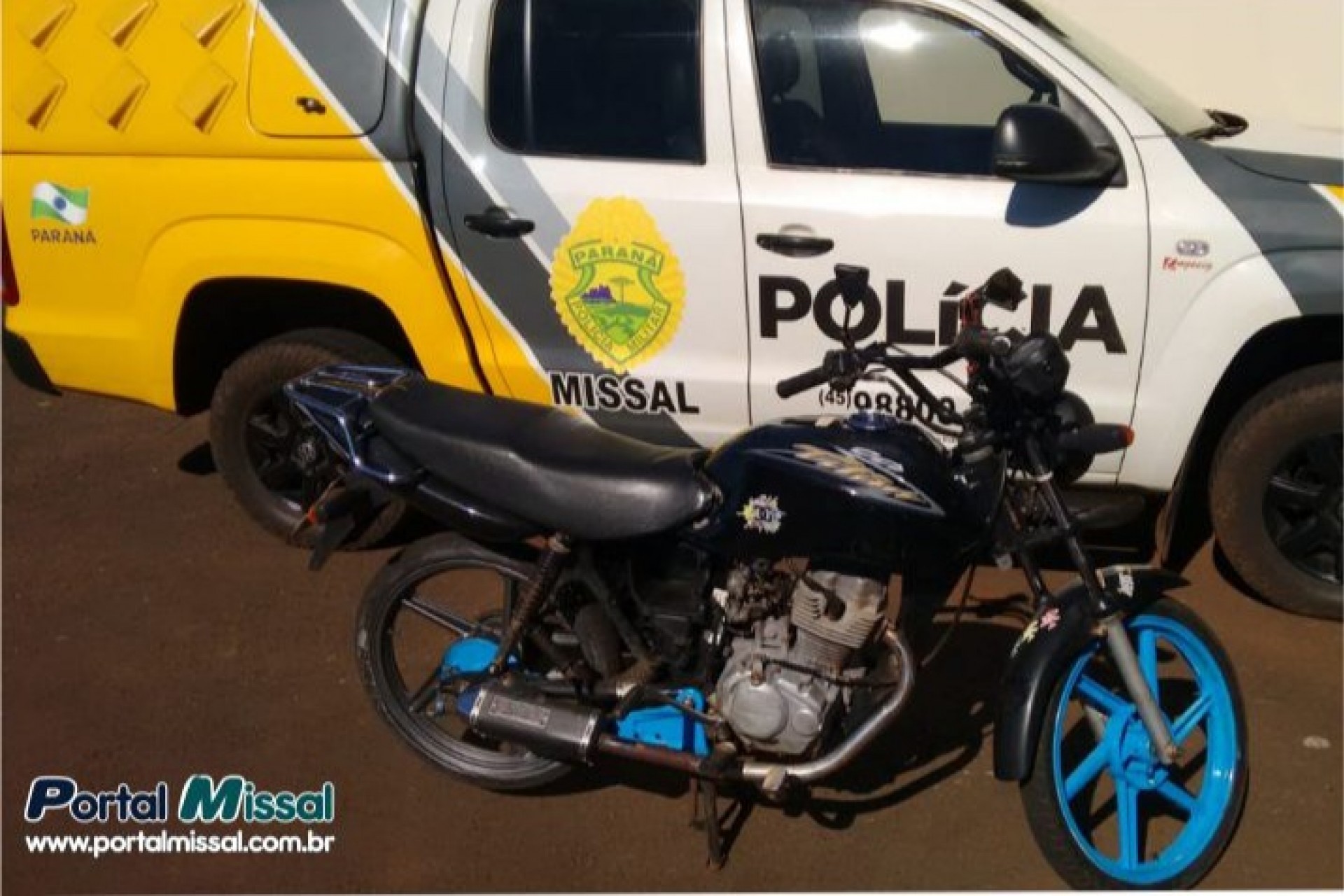 PM de Missal apreende motocicleta irregular