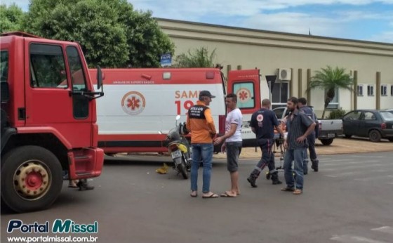 Caminhão e Moto se envolvem em acidente no centro de Missal